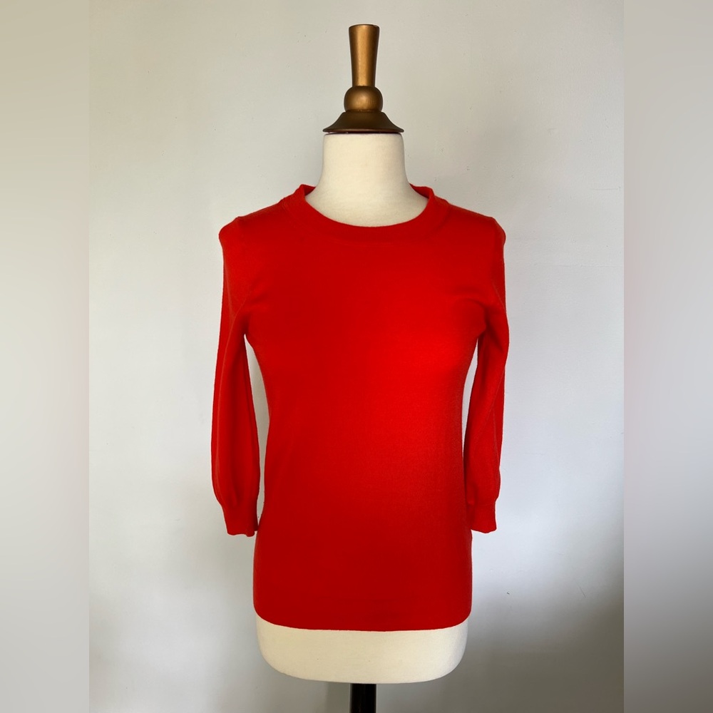 J. Crew Fiery Red Merino Wool Sweater size S